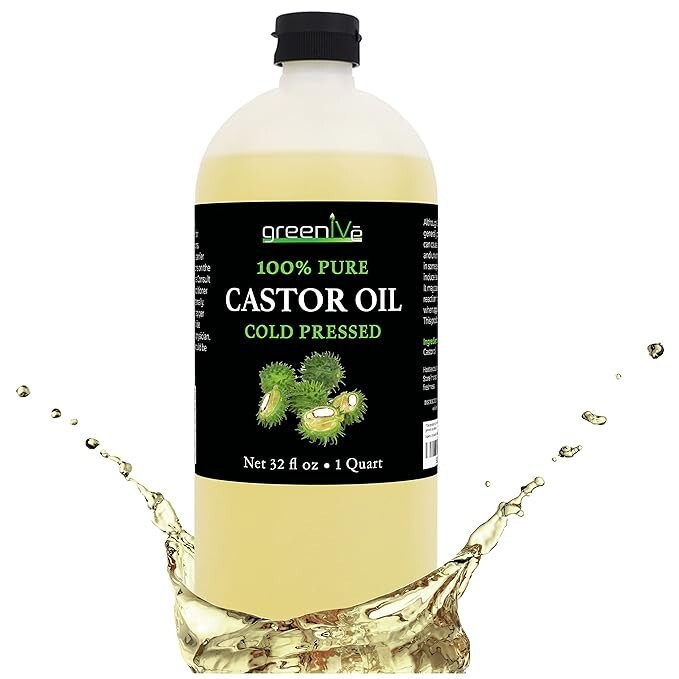 GREENIVE -100% PURE CASTOR OIL - ORGANICALLY GROWN - COLD PRESSED - HEXANE FREE