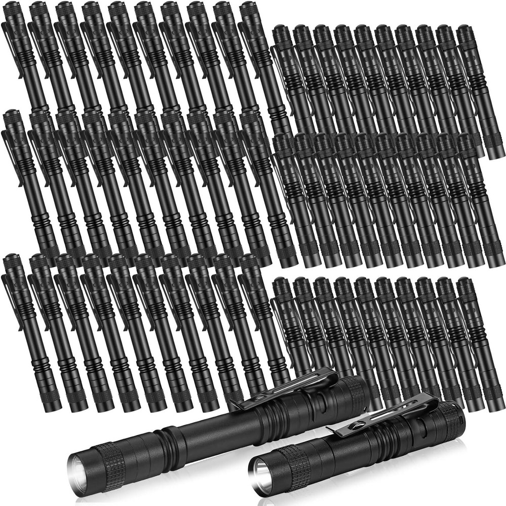 1~ 60 Pack LED Pen Light Handheld Flashlight Pocket Mini Torch Lamp with Clip