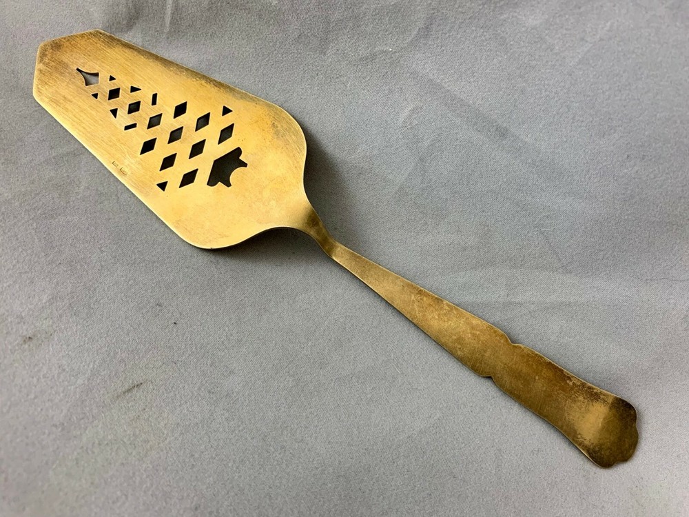 Vintage Soviet Russian 875 & Star Silver Enamel Cake Pie Server Raised Kremlin