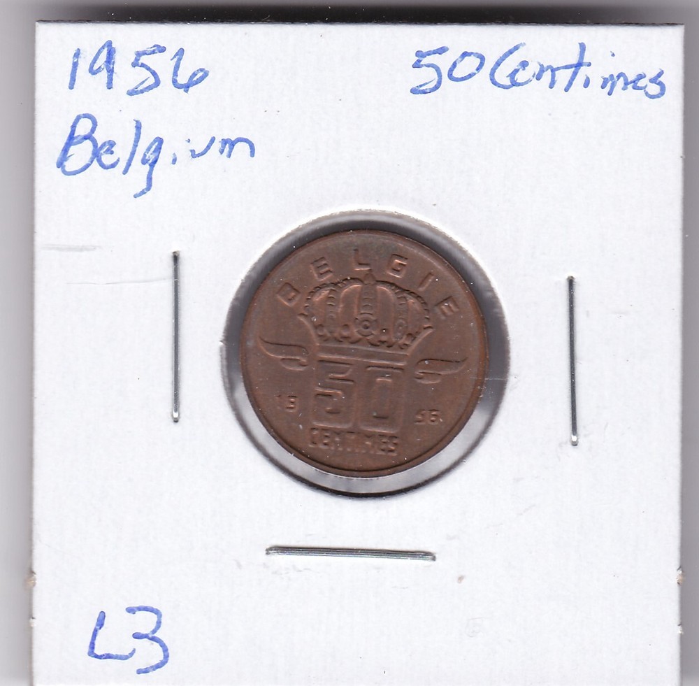 1956 Belgium 50 Centimes L3