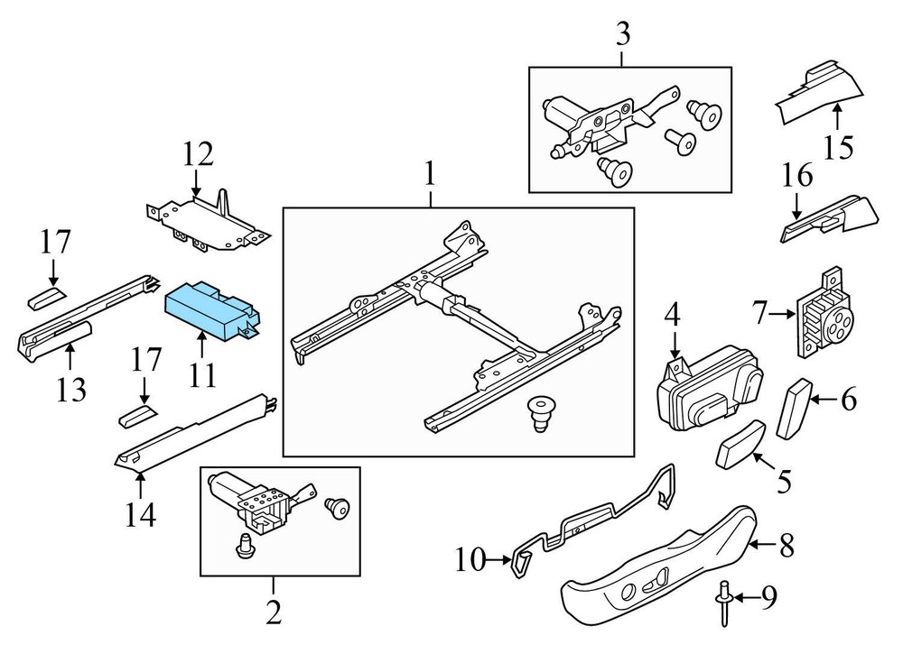 2012-2018 AUDI A6 QUATTRO - Front LEFT SEAT / Backrest Adjustment Control Module