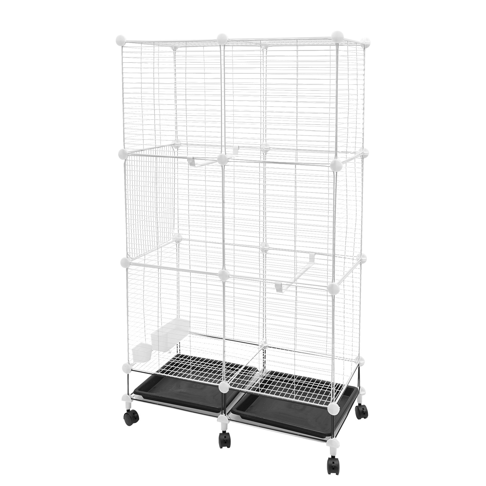 3-Tier Large Bird Cage 49.2in Rolling Metal Parakeet Cage for Canaries, Parrots