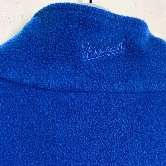 Woolrich Mens Medium Fleece Quarter Zip Pullover Jacket Blue Minimalist Hiking