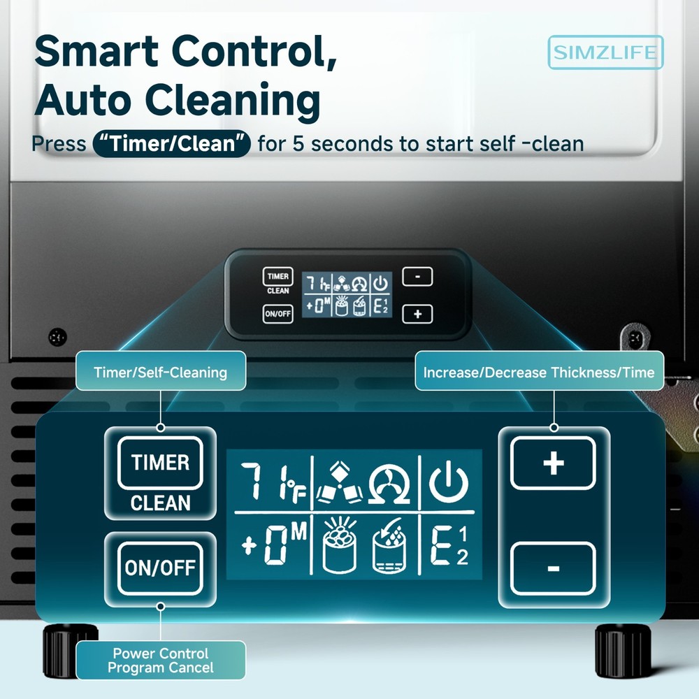 15" W Commerical Ice Maker Machine, 80 Lb/Day Auto-Cleaning & 24H Timer