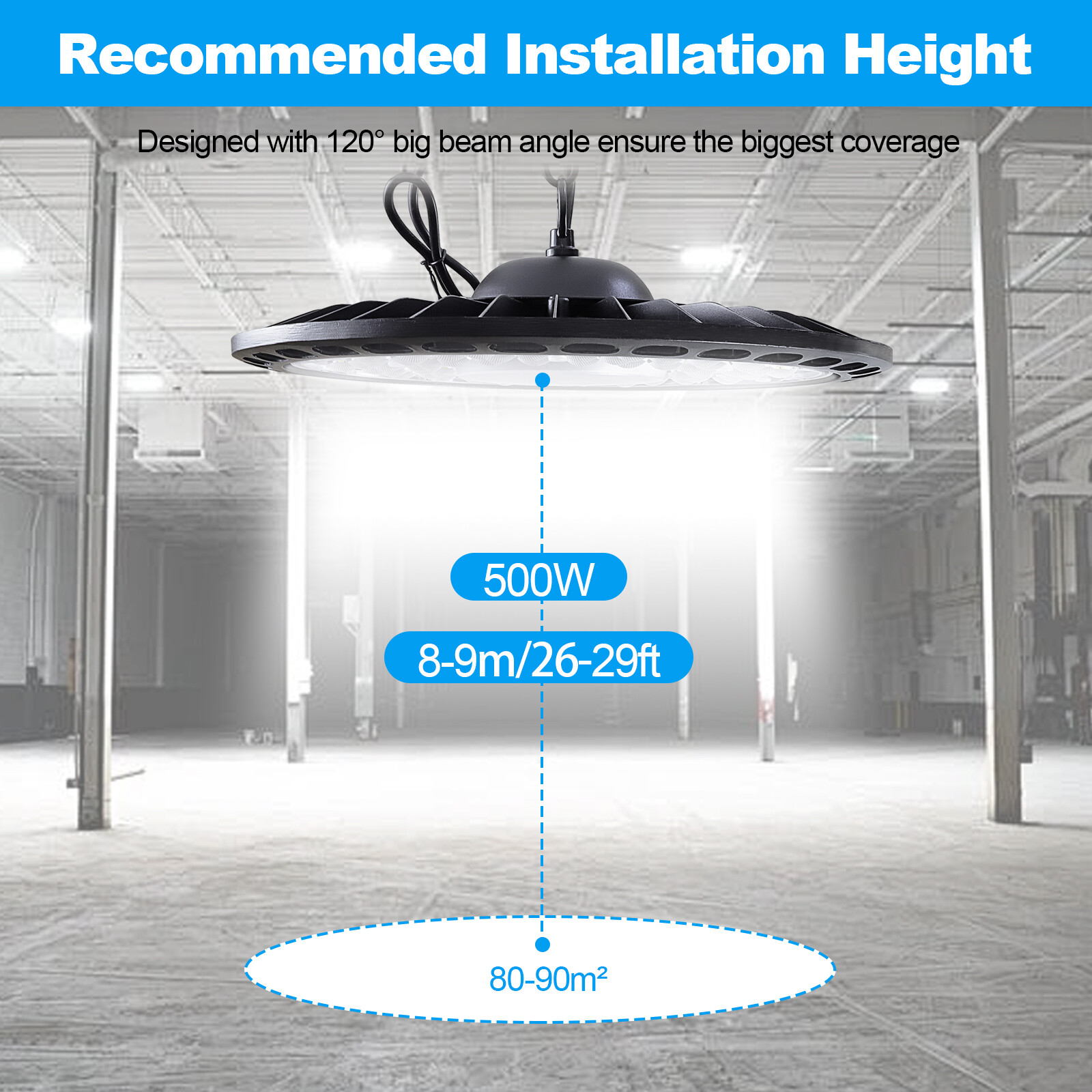 10 Pack 500W UFO LED High Bay Light Shop Industrial Commercial Factory Warehouse