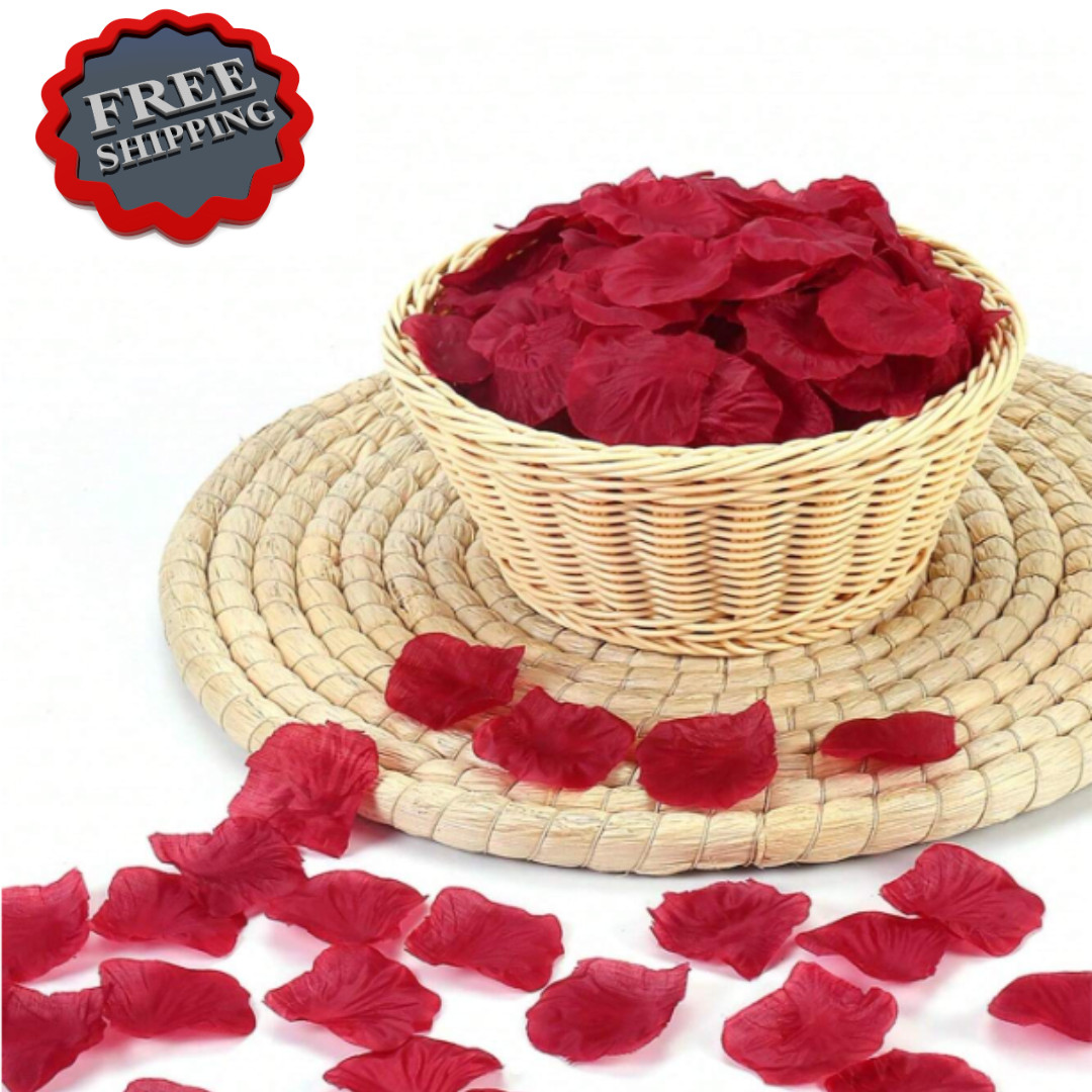1000 pcs Flower Petals Artificial Red Silk Fake Rose Petals for Romantic Decor