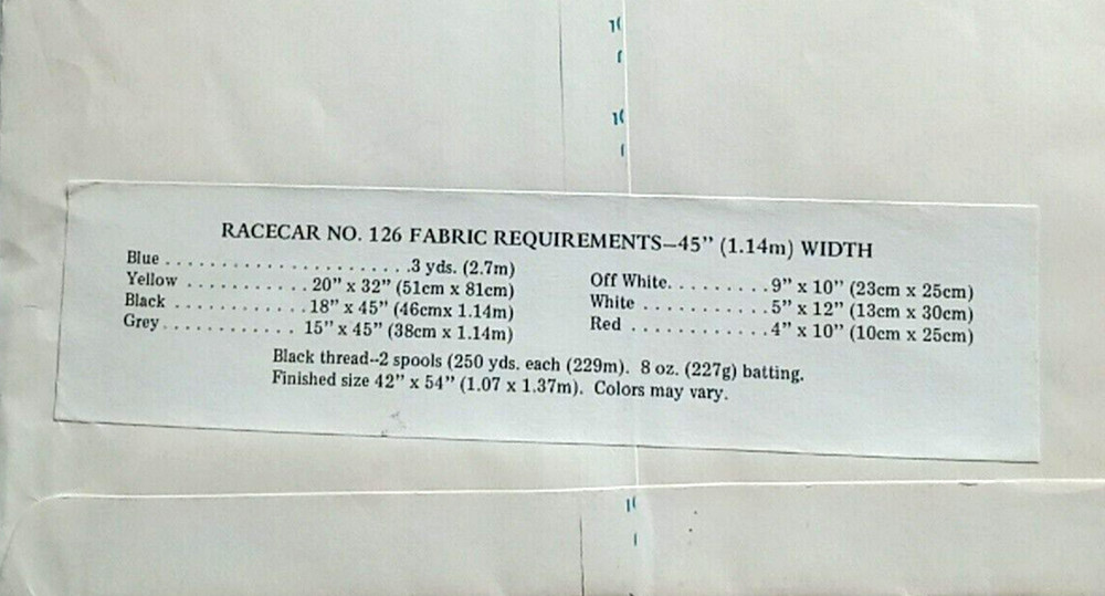 Racecar Coverlet Pattern