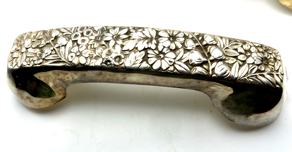 Vintage 1960's 2- Gorham Silver Plate Engraved Phone Handset Covers