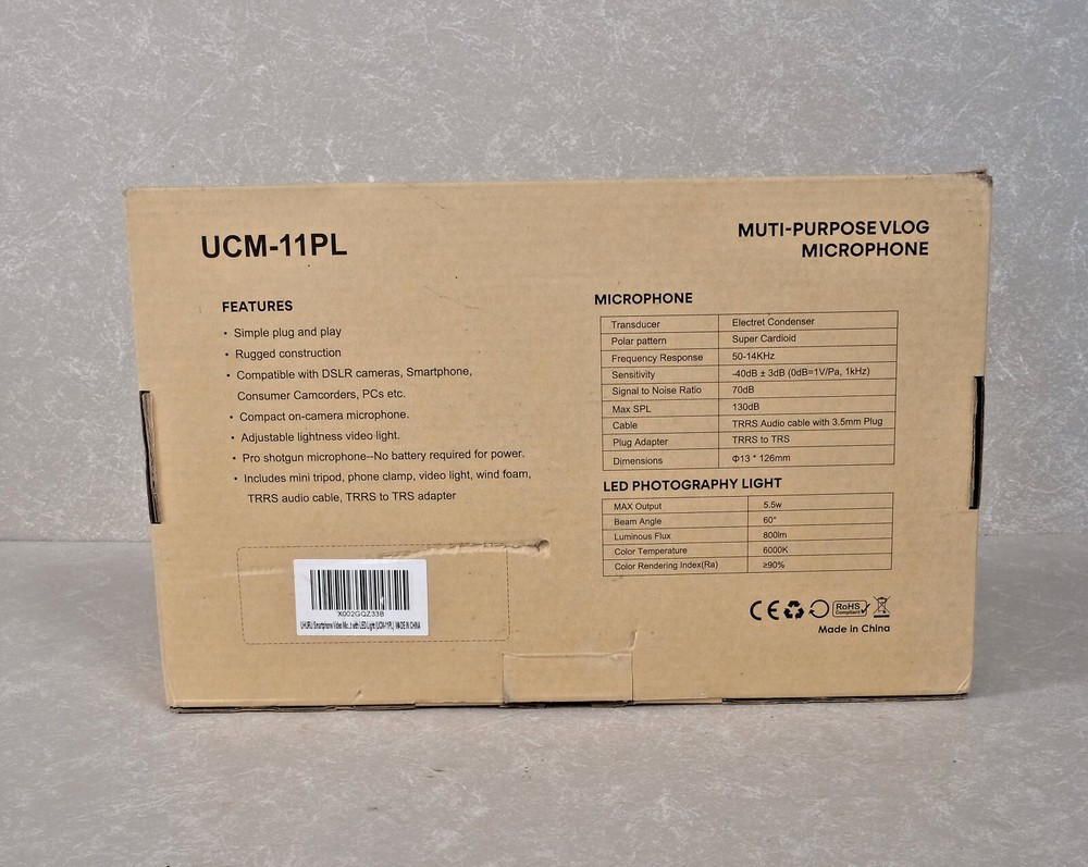 Multipurpose Smart Phone Camera Vlog Microphone UCM-11P, Open Box