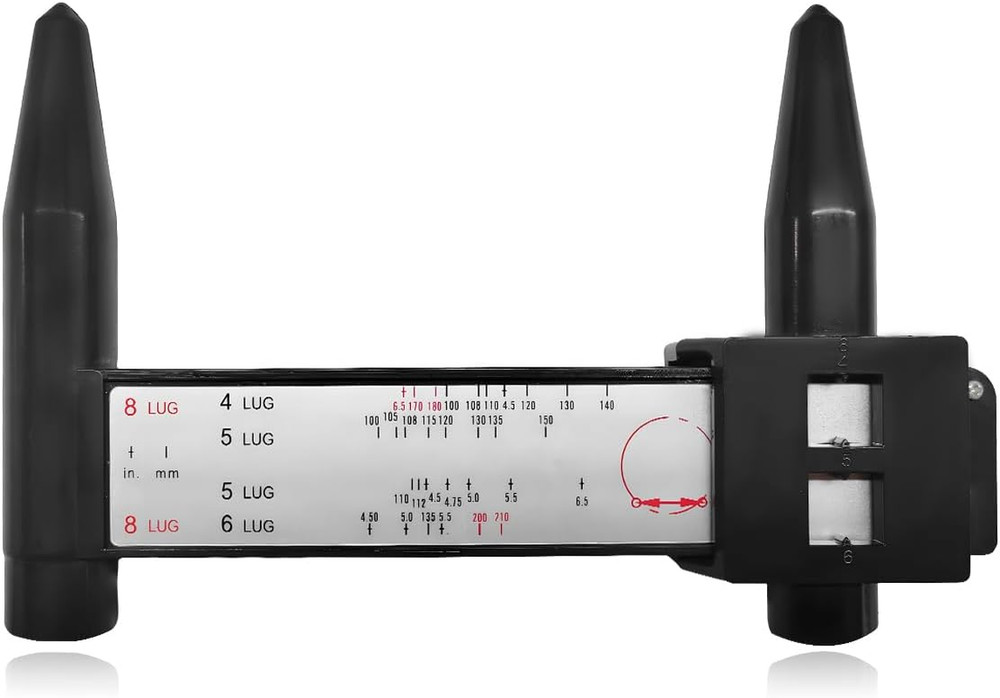 Wheel PCD Gauge, Wheel Rim Bolt Pattern Measuring Tool PCD Ruler for Quick Measu