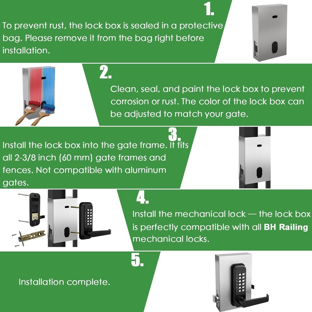 Steel Gate Lock Box (1 3/4" Thickness) - for All Mechanical Code Lock, Lock B...