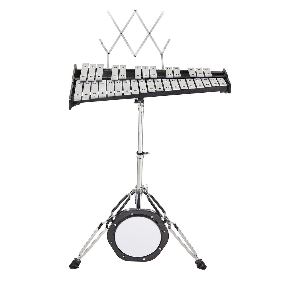 VEVOR 32 Note Glockenspiel Xylophone Bell Kit with Mallets, Stand & Practice Pad