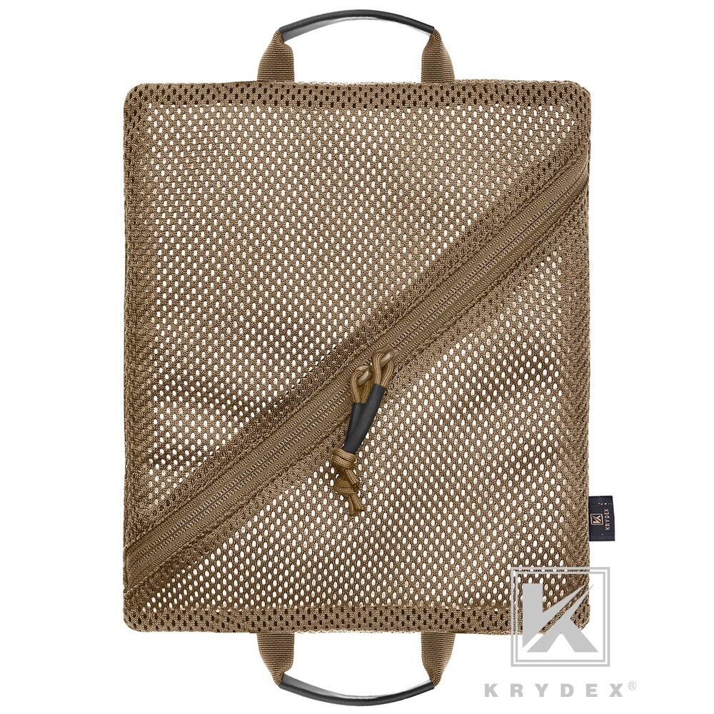 KRYDEX 2pcs Tactical Mesh Pouch Set Modular Storage Organizer Pockets Coyote