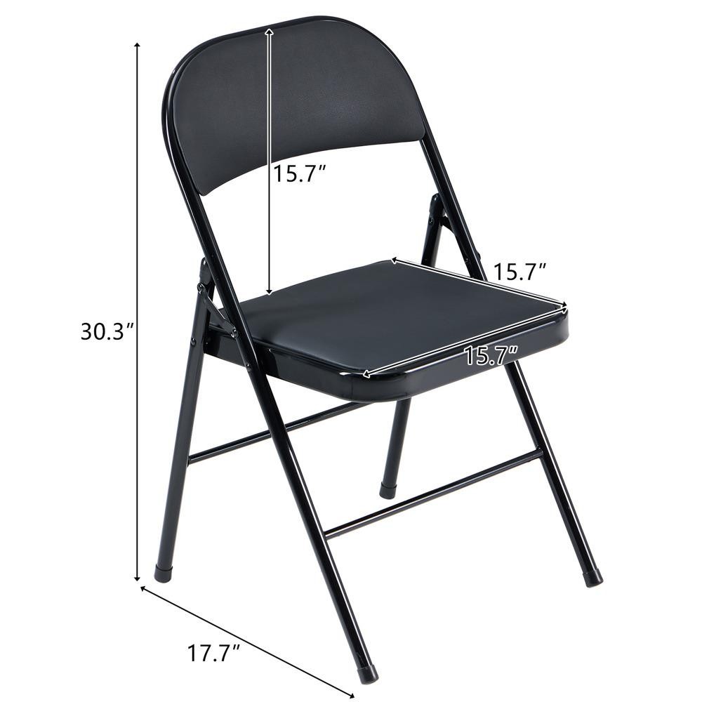 6 Pack Folding Chair Indoor Outdoor Portable Stackable Commercial Seat Black