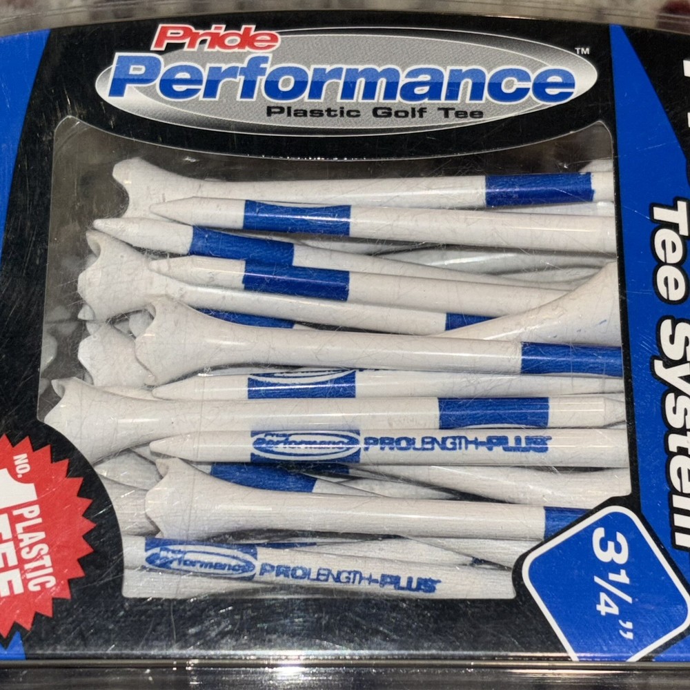 Pride Performance 30-Count Plastic Golf Tees, 3 ¼” 30+3 New Sealed