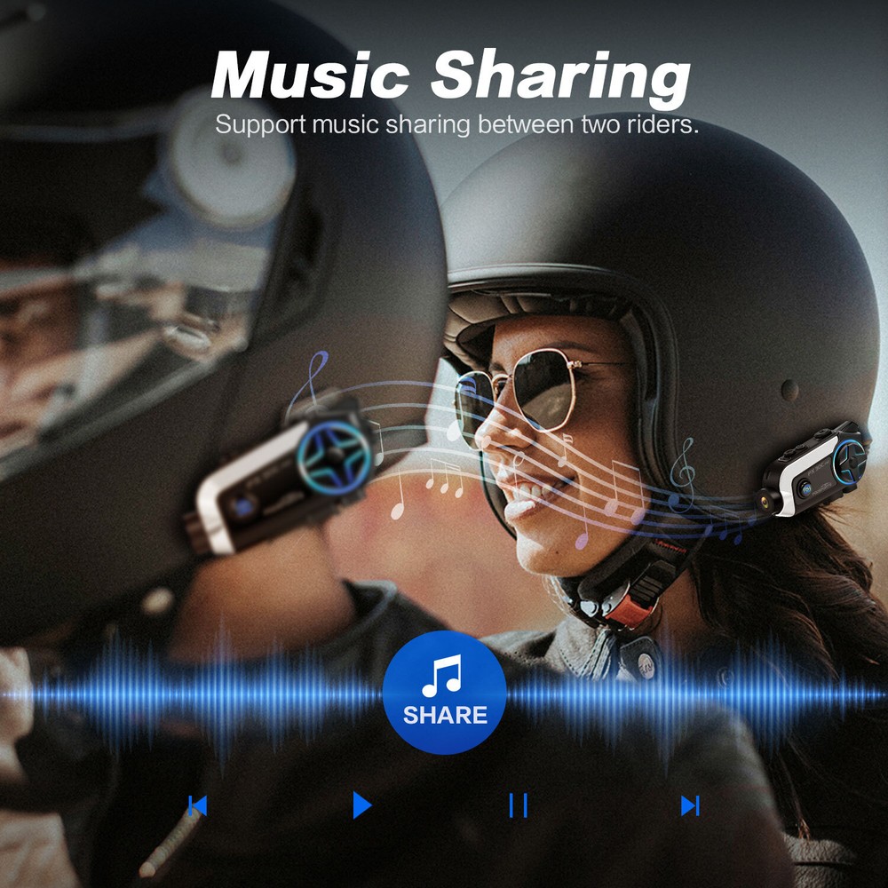 2Mics FX30 C Motorcycle Helmet Intercom Bluetooth Headset 1080P Camera 64G Card