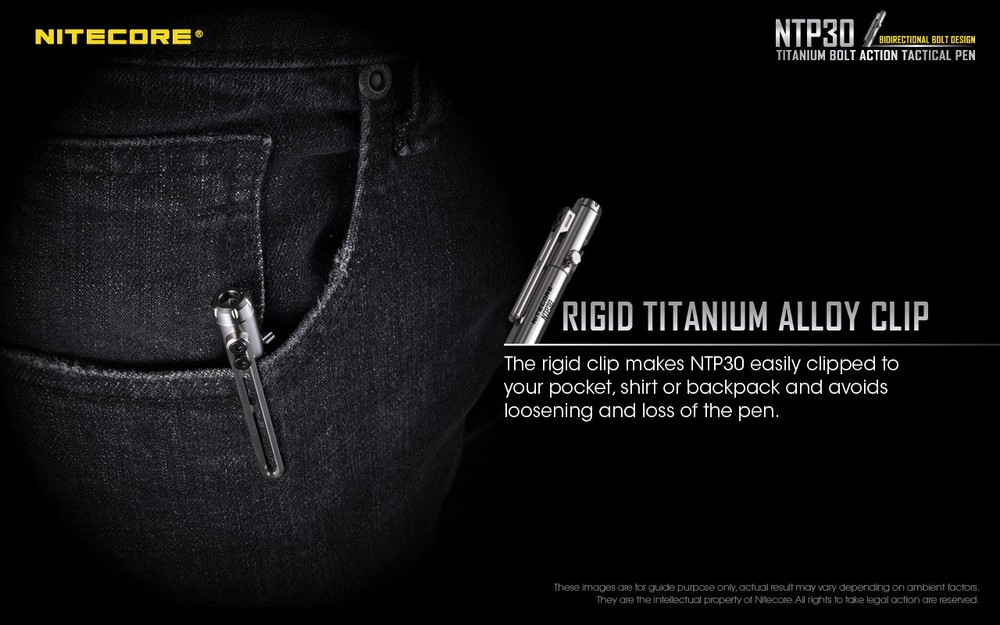 NITECORE NTP30 Titanium Bidirectional Bolt-Action Tactical Pen