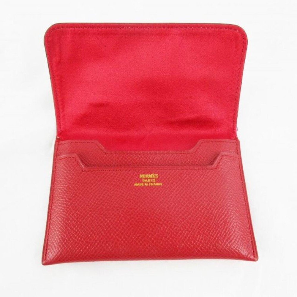 Hermes C Engraved Card Case Business Holder Epson Leather