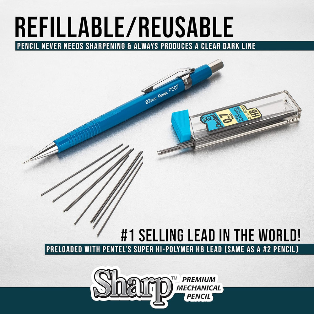 Sharp Mechanical Pencil (0.7Mm), Blue Barrel 5 Pack