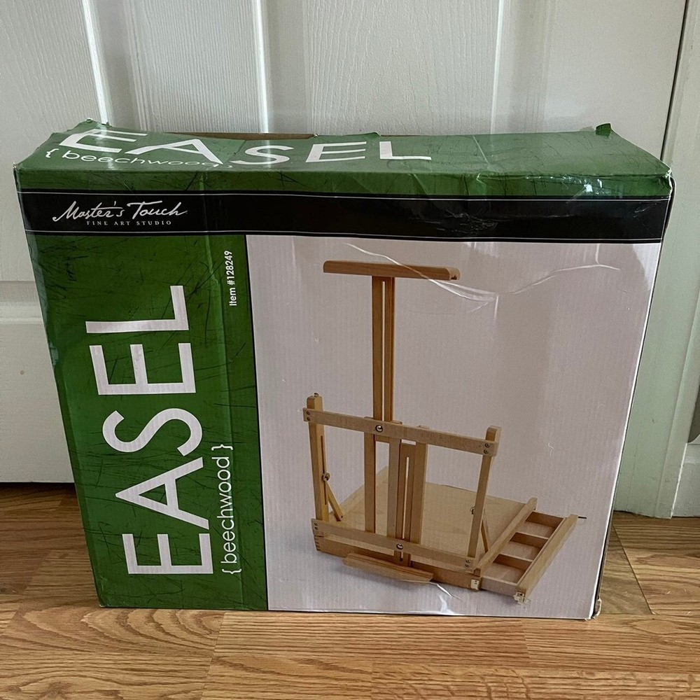 Masters Touch Art Easel Beechwood Standing Vertical Horizontal Storage Draw
