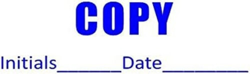 Copy with Initial and Date self Inking Stock Stamp - 4911 - Blue