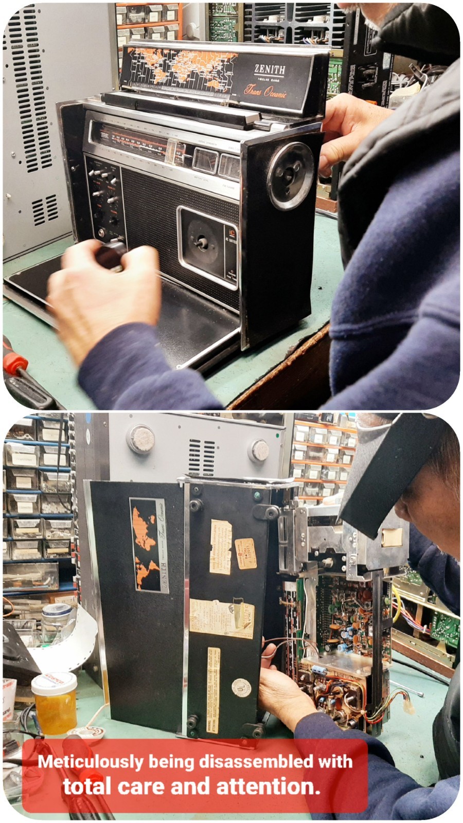 Fully Serviced-Washed+New Lamps-ZENITH ROYAL R7000-2 7000 AM/FM Shortwave Radio