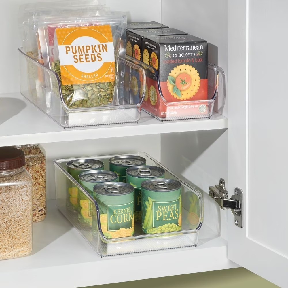 iDesignLinus Binz Clear Kitchen Storage Organizer Open Front Plastic withHandles