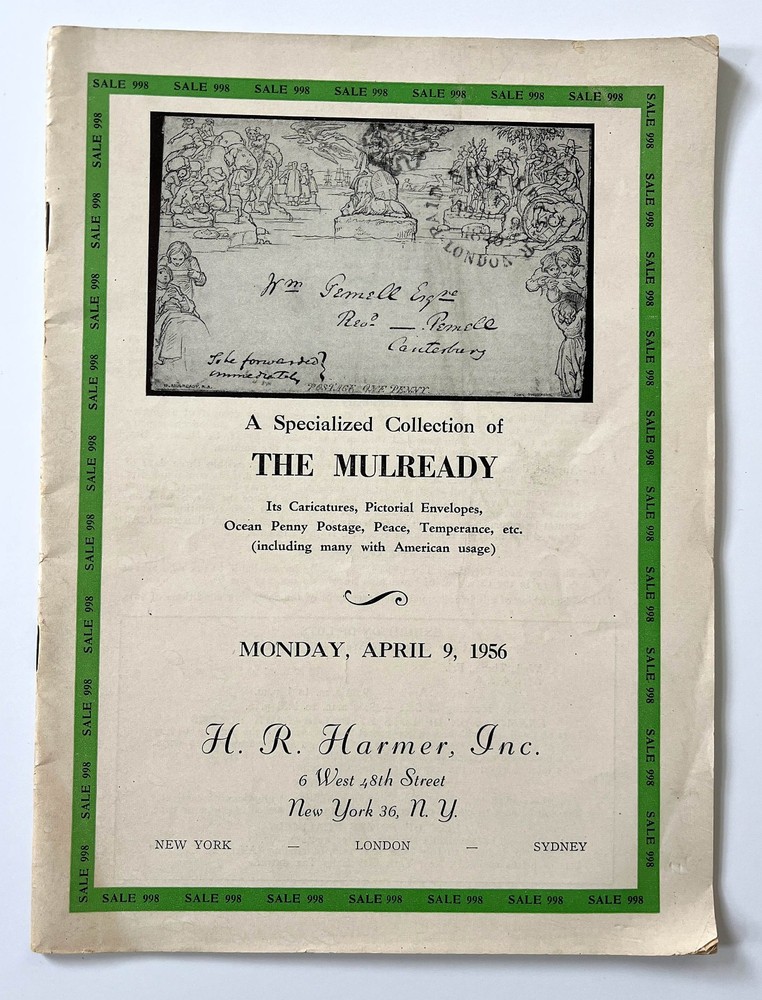 1956 Harmer Auction Catalog THE MULREADY SPECIALIZED COLLECTION 28 Pages Illus.