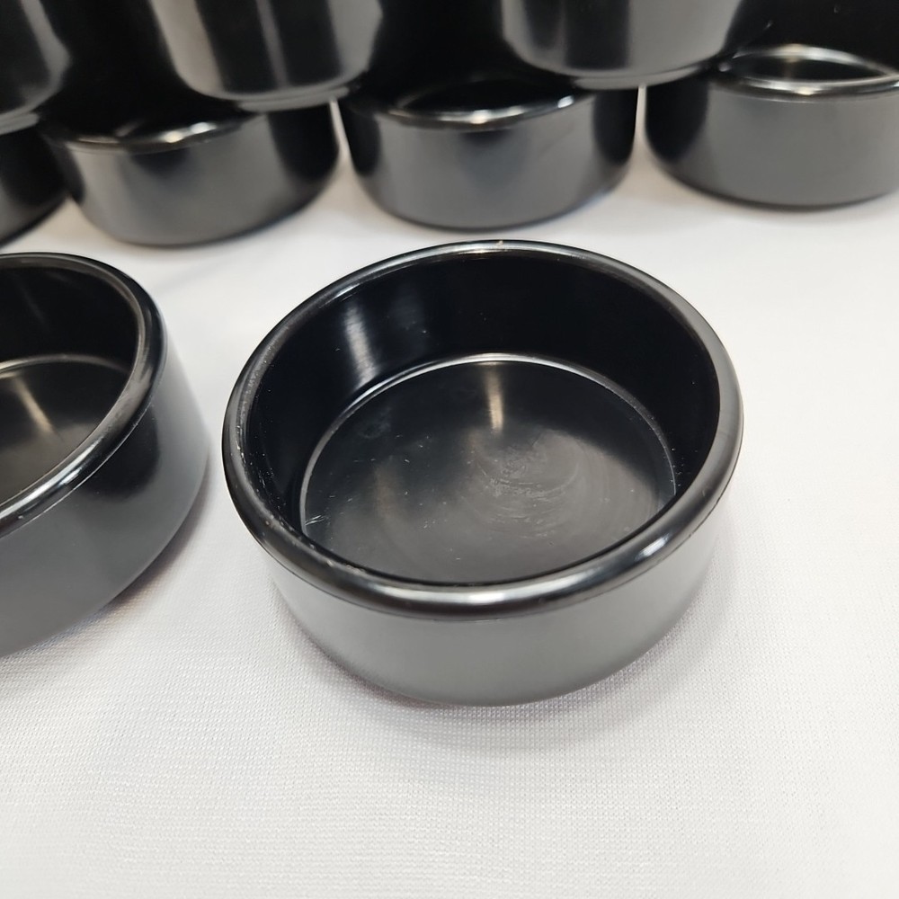 Gessner #0372 Melamine Straight Side Ramekin 2 oz Stackable Black 12 Pcs 1 Dz