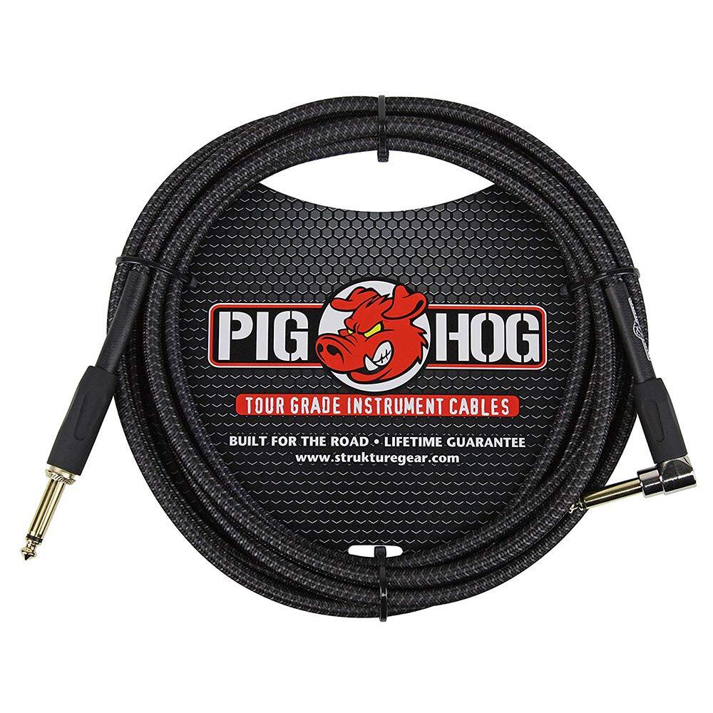 10ft Right-Angle Black Guitar Cable 2-Pack