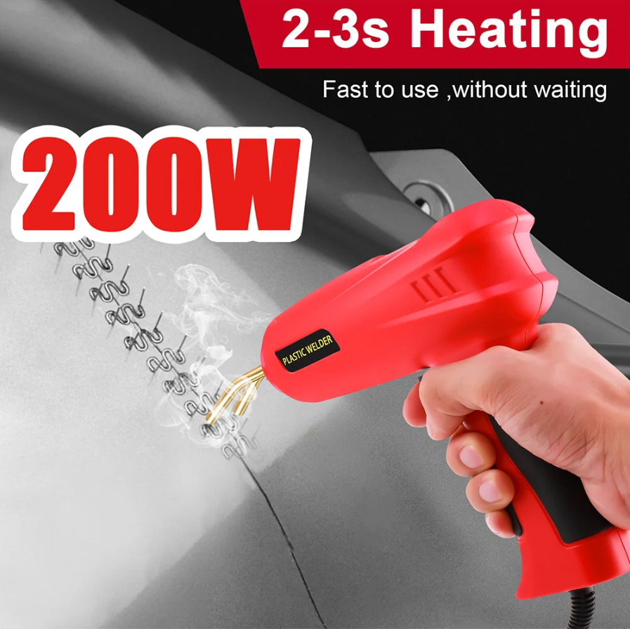 200W Hot Stapler Car Bumper Fender Welder Gun Plastic Repair Kit 1200 Staples US