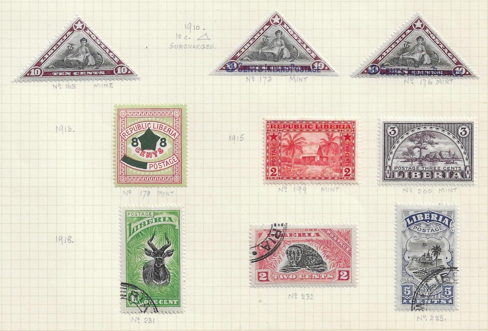 Liberia Earlier Collection on Pages & Cards