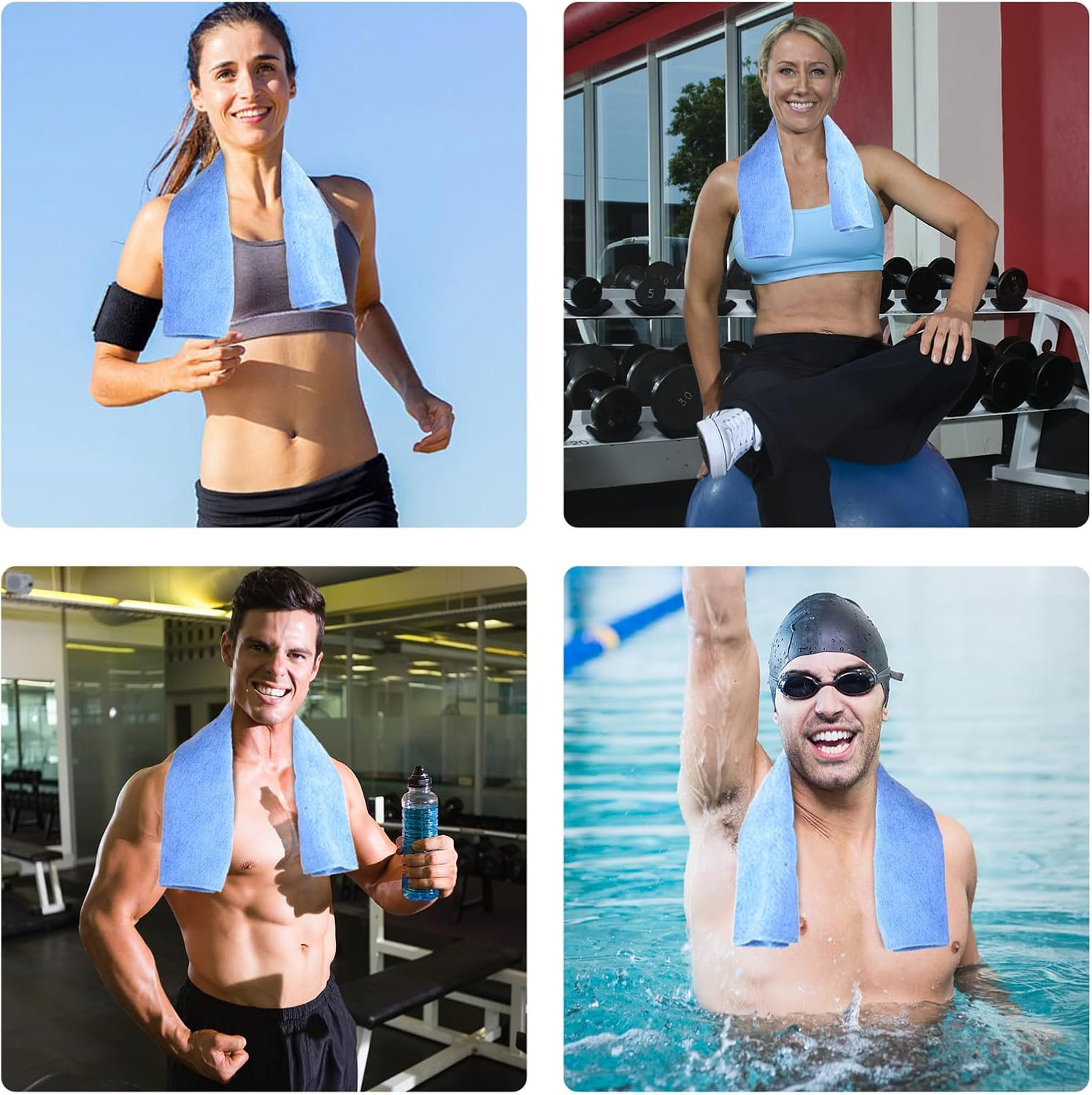 Microfiber Gym Towel Set for Sports Fitness, Workout, Yoga, Sweat Towel for Gym,