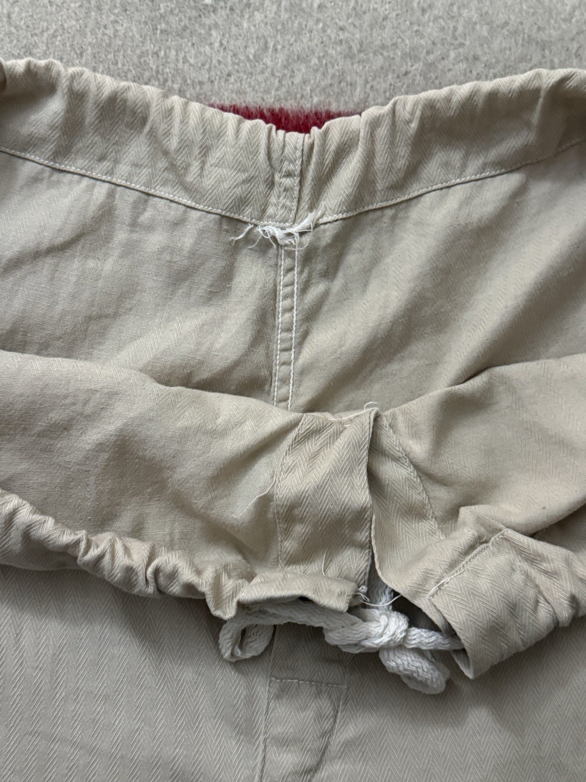 True Vintage 30s 40s WW2 HBT Herringbone Twill Lounge Pants 34 Waist Adjustable