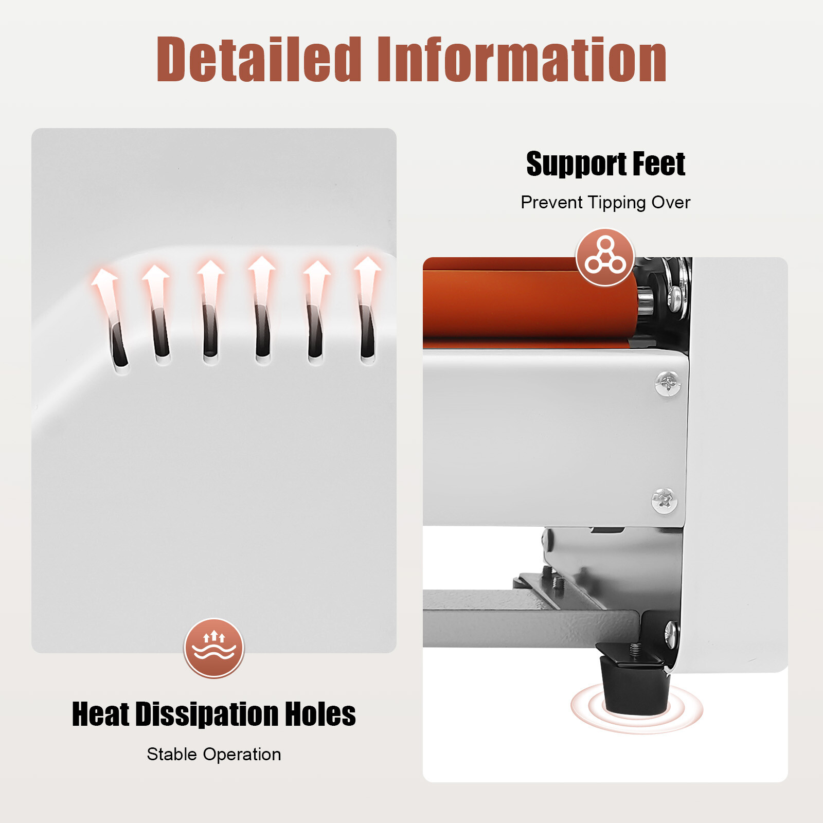 A3 Laminator Machine, V350 13inch Hot Cold Roll Laminating Machine Four Rollers