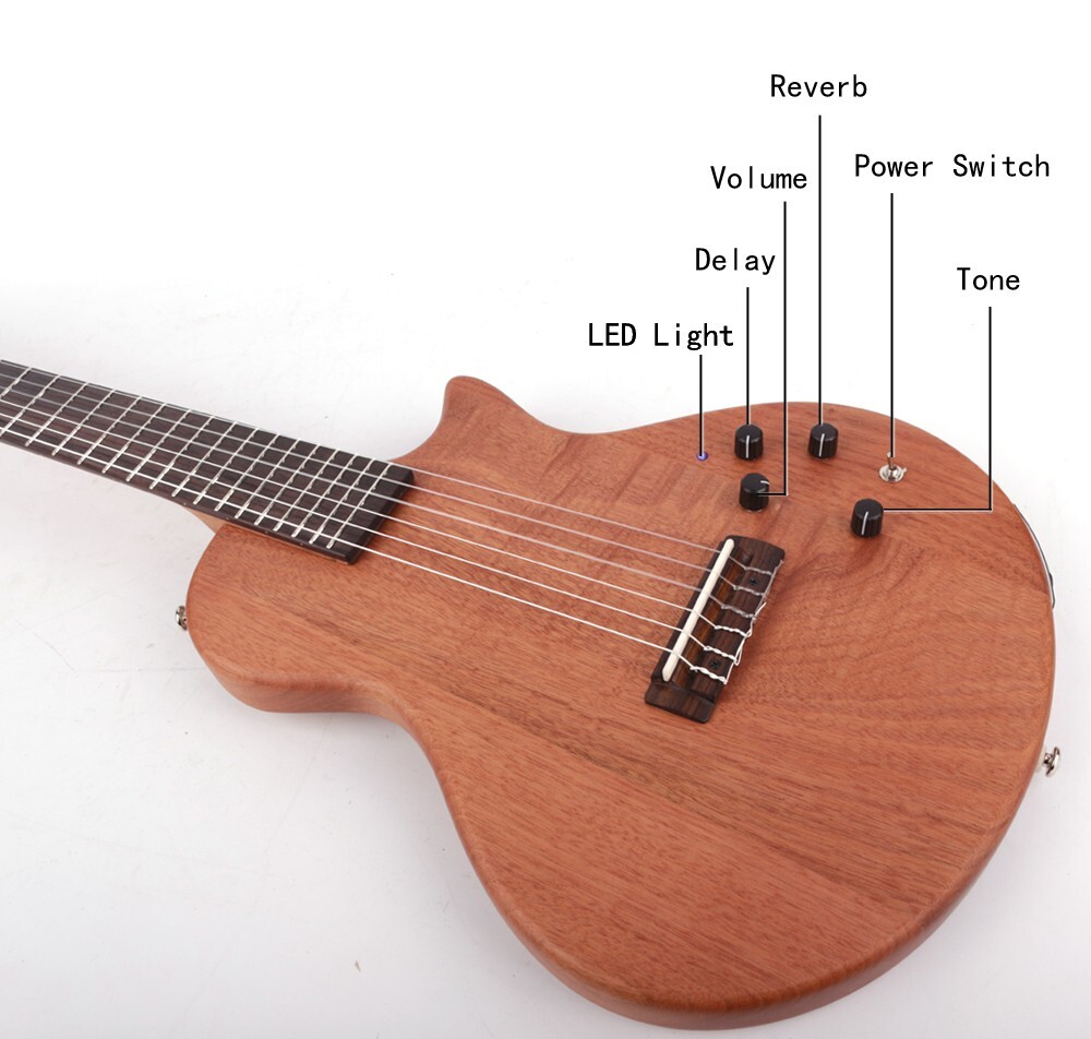 electric classical guitar Silent nylon string travel portable built in effect