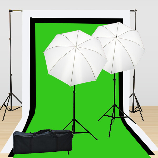 3 Muslins Background Support Studio Video Lighting Kit