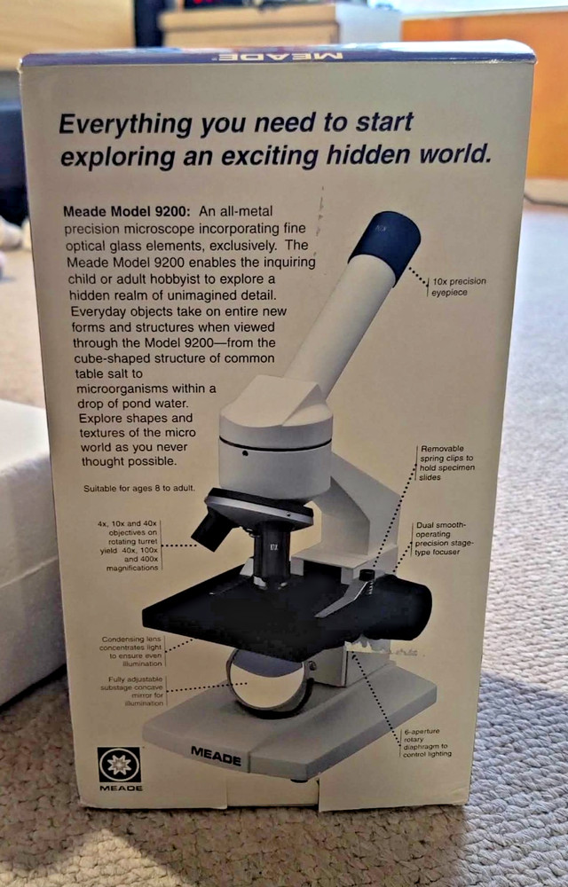 Vintage Meade Microscope Model 9200 IN BOX For Kids