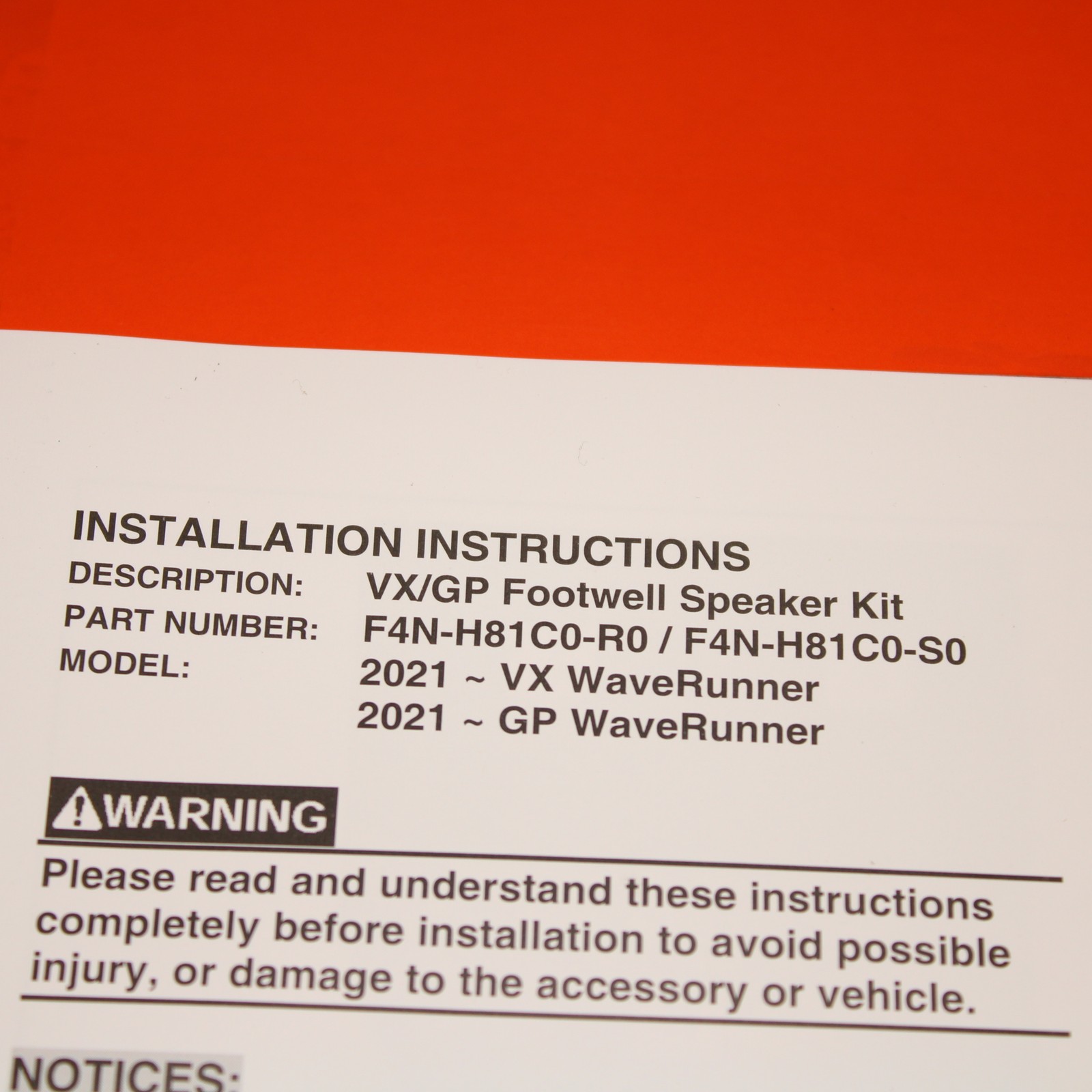 Yamaha 2021-2026 VX / GP Footwell Speakers BLACK EcoxGear Bluetooth Audio GP1800