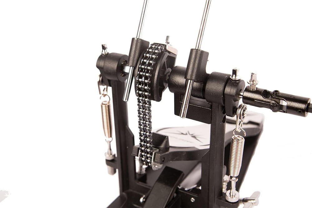 Versatile Double Drum Pedal with Adjustable Hammer and Secure Grip Stability
