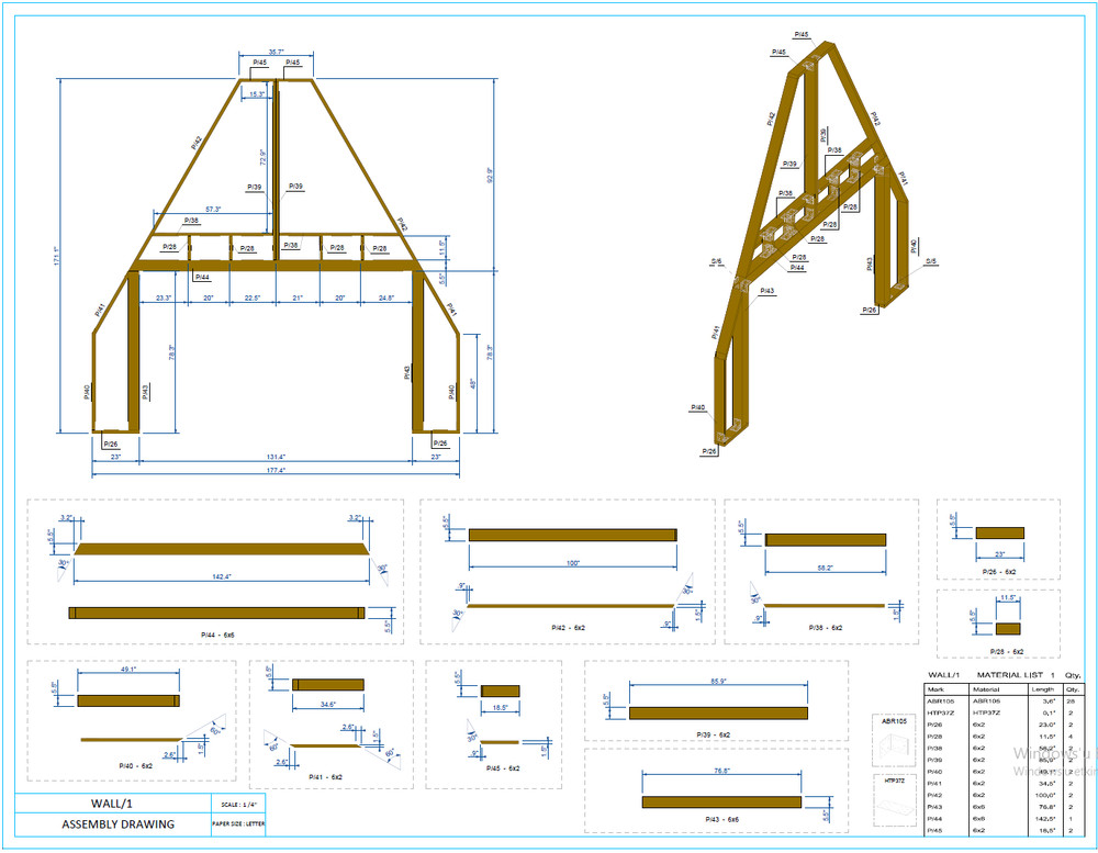 A Frame Tiny House Plan, 20'x24' A Frame House Plans, Hard Copy