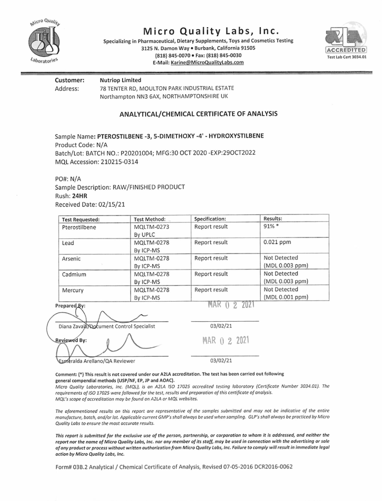 Pterostilben Extreme - 100 mg Kapseln (x90)