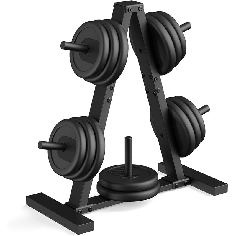 Durable Weight Tree Rack Olympic Plates Space-Saving Design 300lb Capacity New