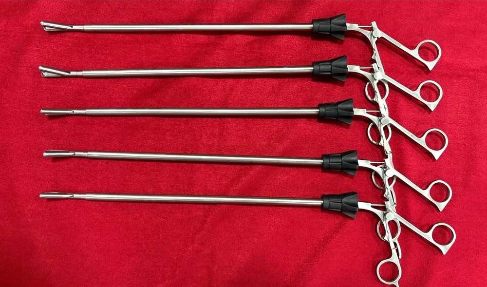 5pc-Laparoscopic Spoon Forceps 10mmx330mm Reusable Surgical Instruments