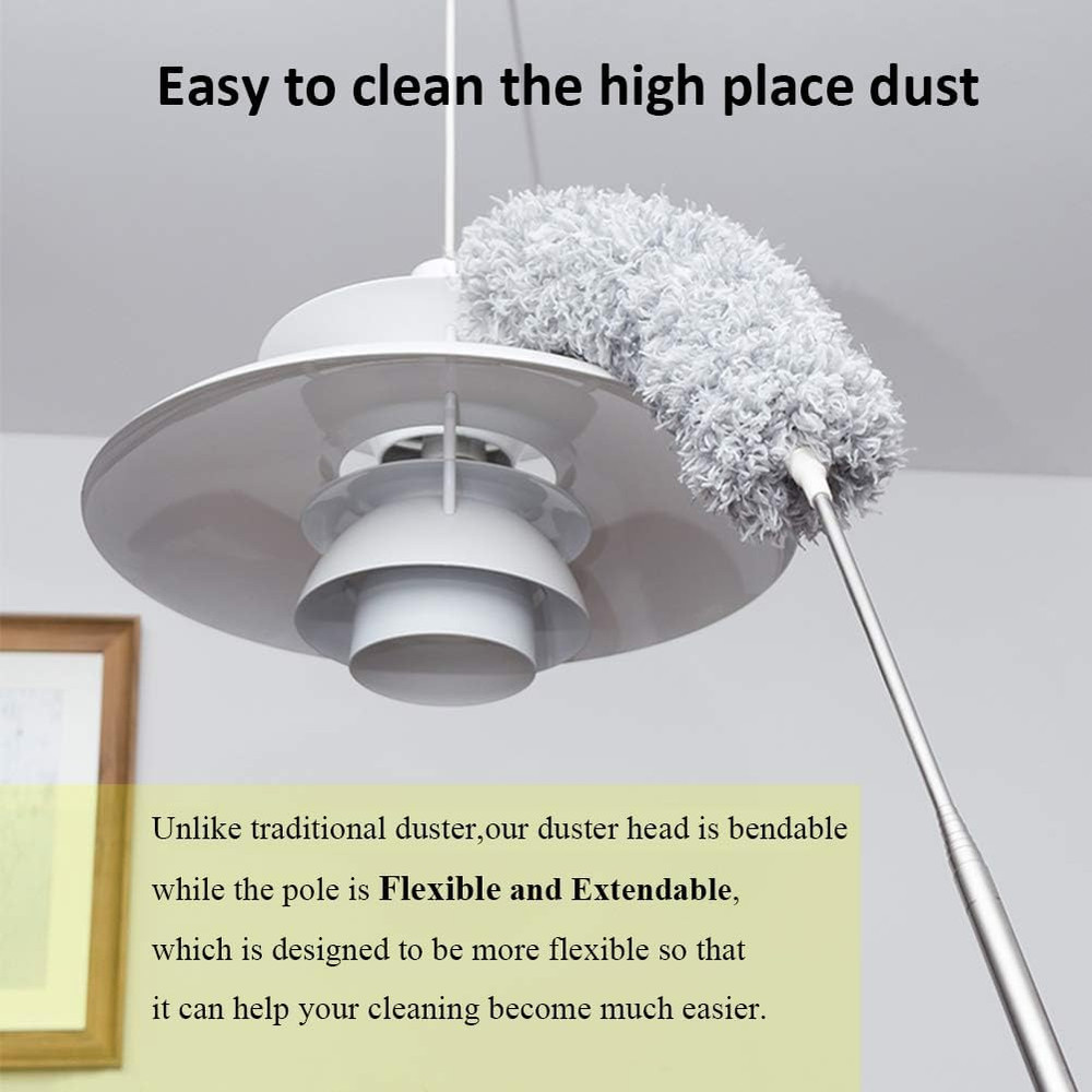 Microfiber Feather Duster Extendable Duster with 100 Inches Extra Long Pole, Ben