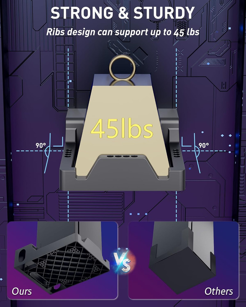 Wall Mount for Xbox Series X - Sturdy Wall Shelf Kit with 2 Controller Holders &