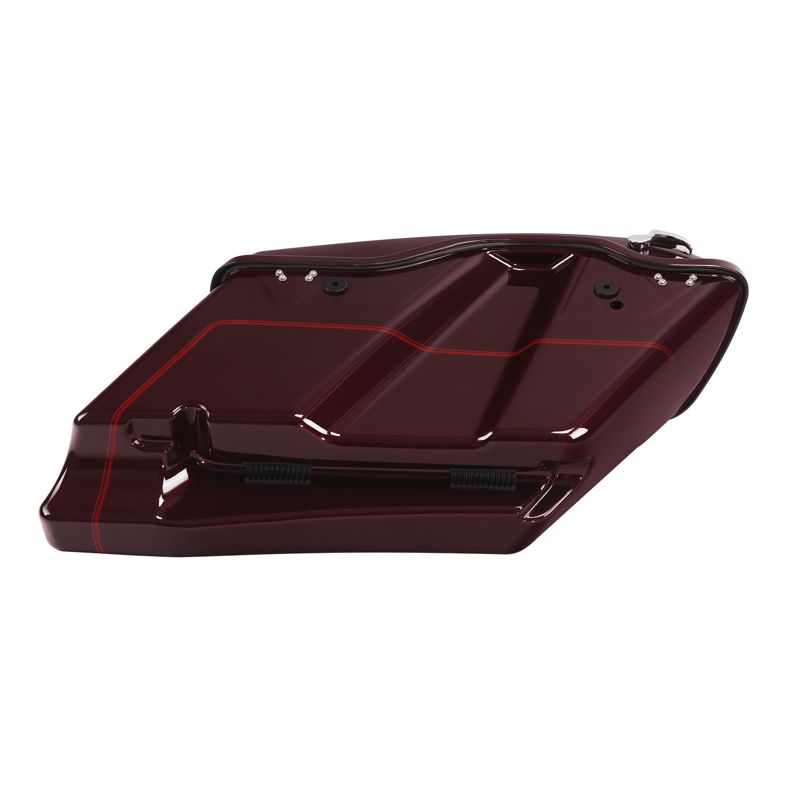 4" Stretched Hard Saddlebags For Harley Touring 2014-2024 Mysterious Red Sunglo