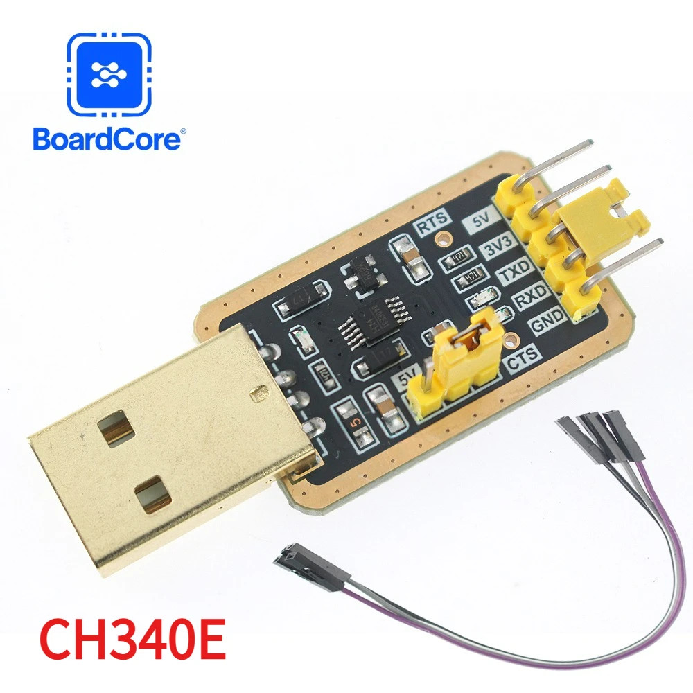 CH340E USB to TTL Serial Module, 3.3V/5V UART Converter, CH340 Chip