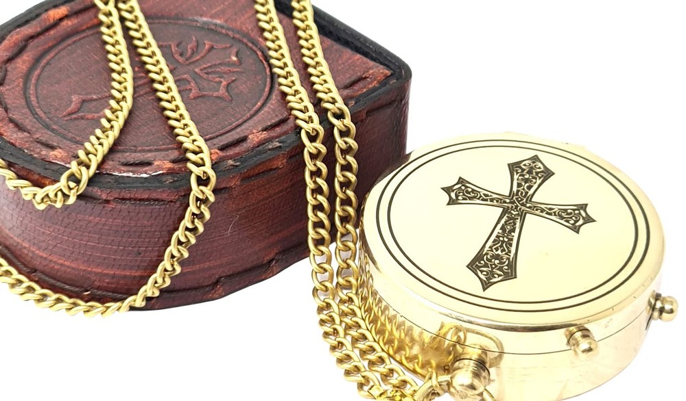 - Brass Compass Engraved with Religious Scripture Verse - Ideal for Baptism C...