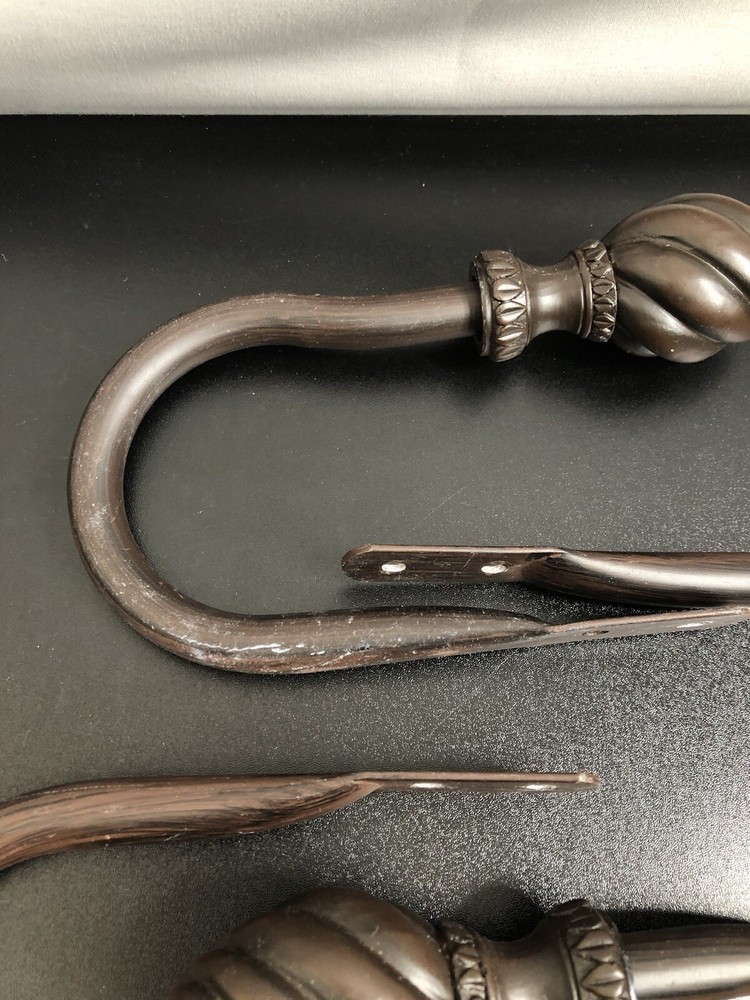 JCPenny Home Collection Scarf Holders/Holdbacks Walnut NEW & USED BUNDLE!